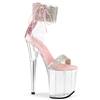 Pleaser - FLAMINGO827RS Sandale à bride à la cheville, Pole dance chaussures - Rose/Transparent Product image